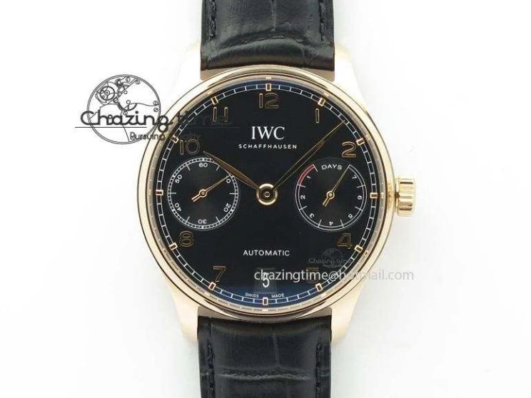 MIROTIME 0316 Portuguese Real PR Real Annual Calendar IW503502 ZF 1:1 Best Edition Blue Dial on Black Leather Strap A Breathable 7152